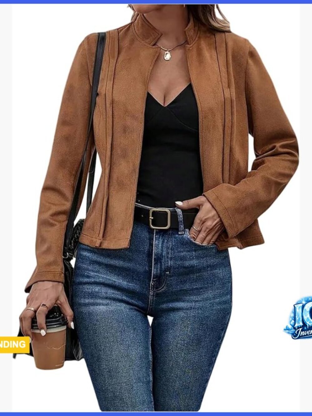 Faux Suede Open Front Cardigan Jacket Long Sleeve Casual Outerwear
